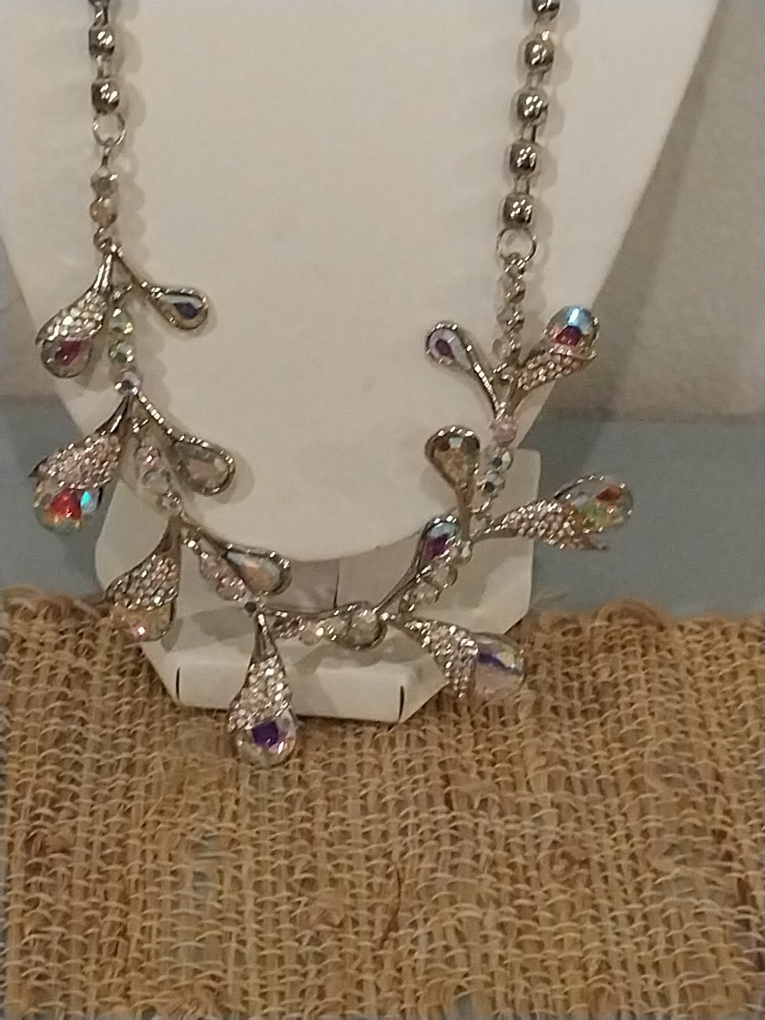 GORGAURORA BOREALIS Color Glass, Multi Color Austrian Crystal Necklace (20-22″)