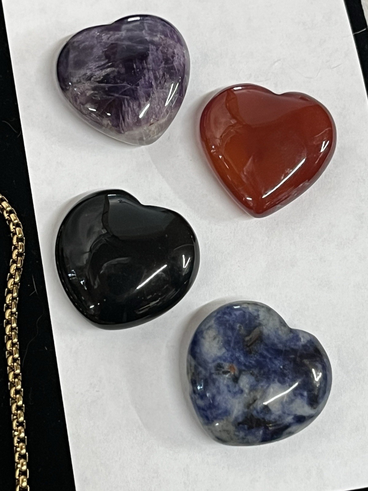 KALIFANO Convertible Heart Chakra Pendant Necklace Healing Stones Gold Tone