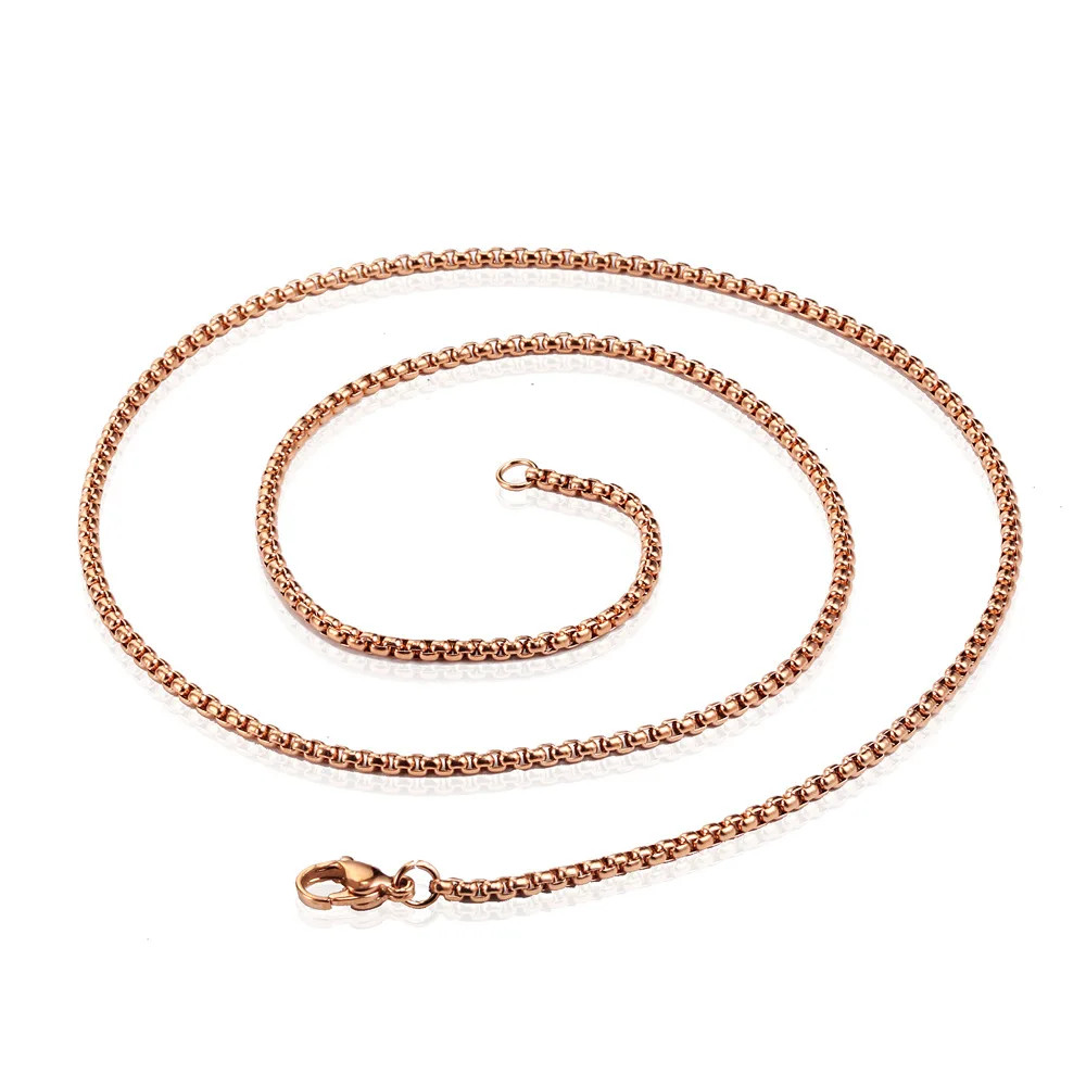 Stainless Steel Box Chain Necklace 2mm 2.5mm 3mm Unisex Long Chain Jewelry