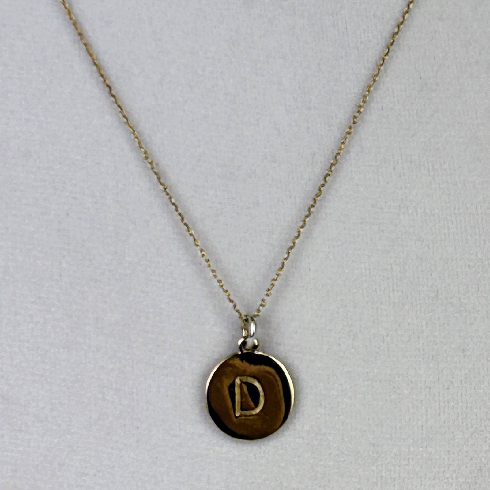Kate Spade One in a Million Pendant Necklace D Initial Engraved Gold Adjustable