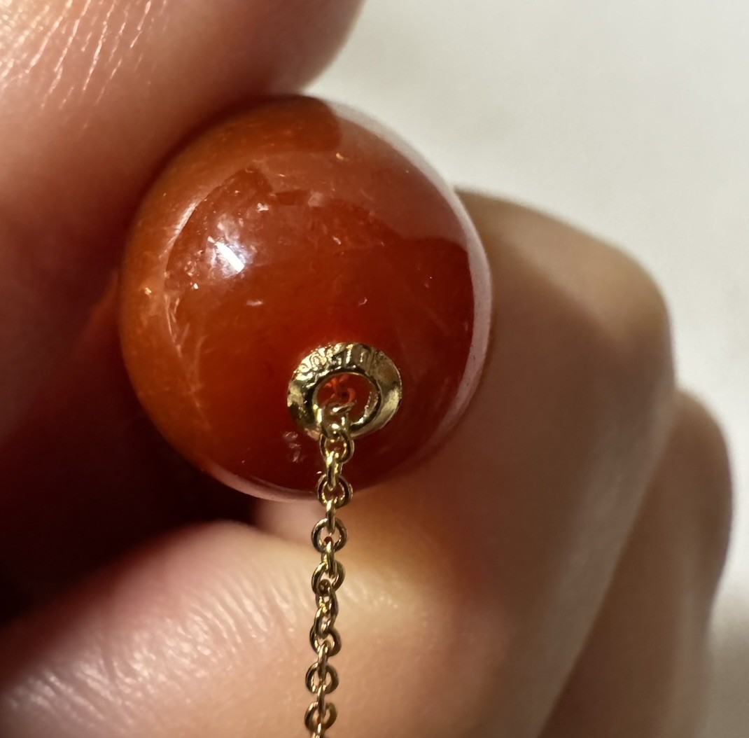 red agate 13x19mm 18k gold lulutong Pendant silver 925 Necklace NIB free shippin