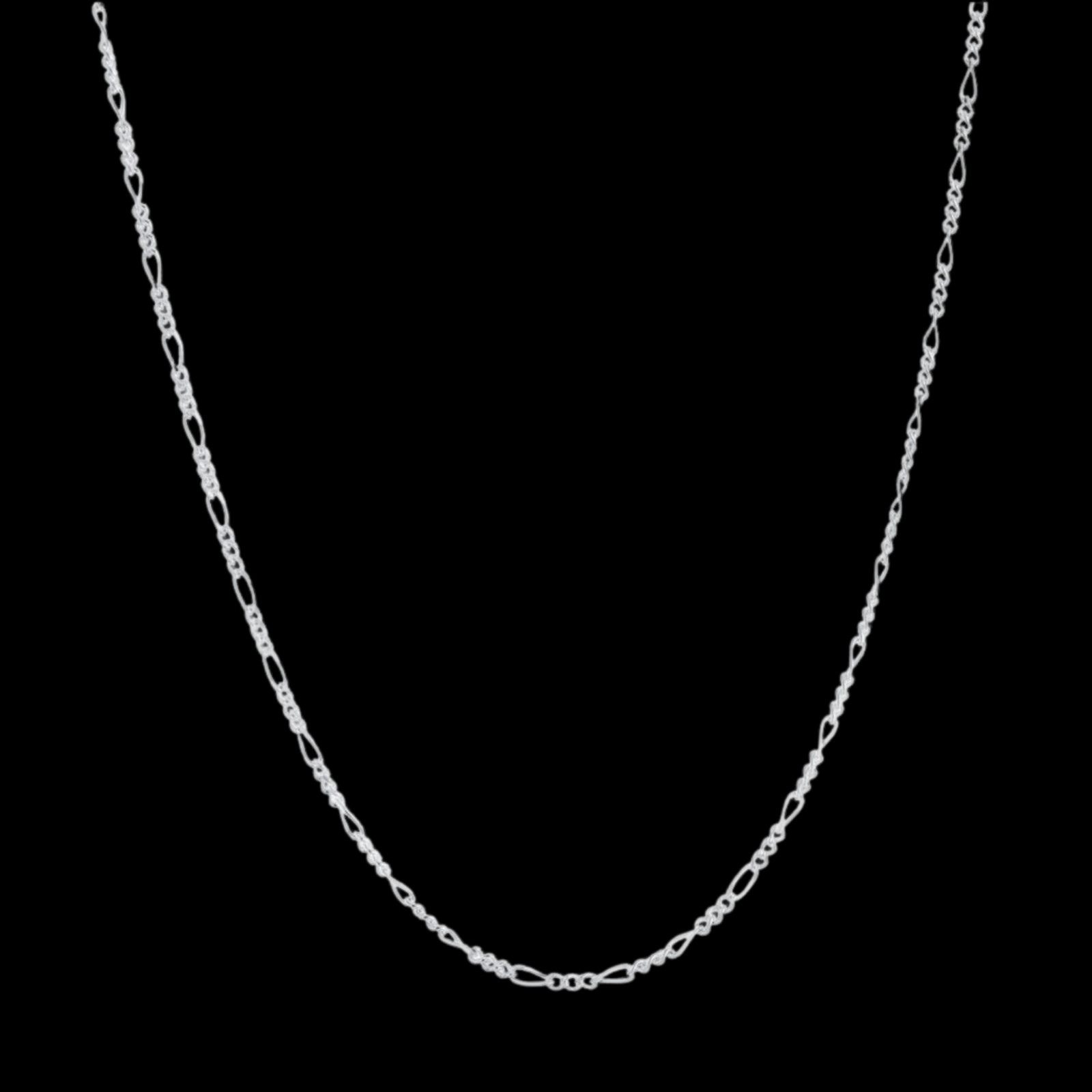 LOT OF TEN (10) Italian 2mm Figaro 20 Inch Flat Chain Necklaces Sterling Silver