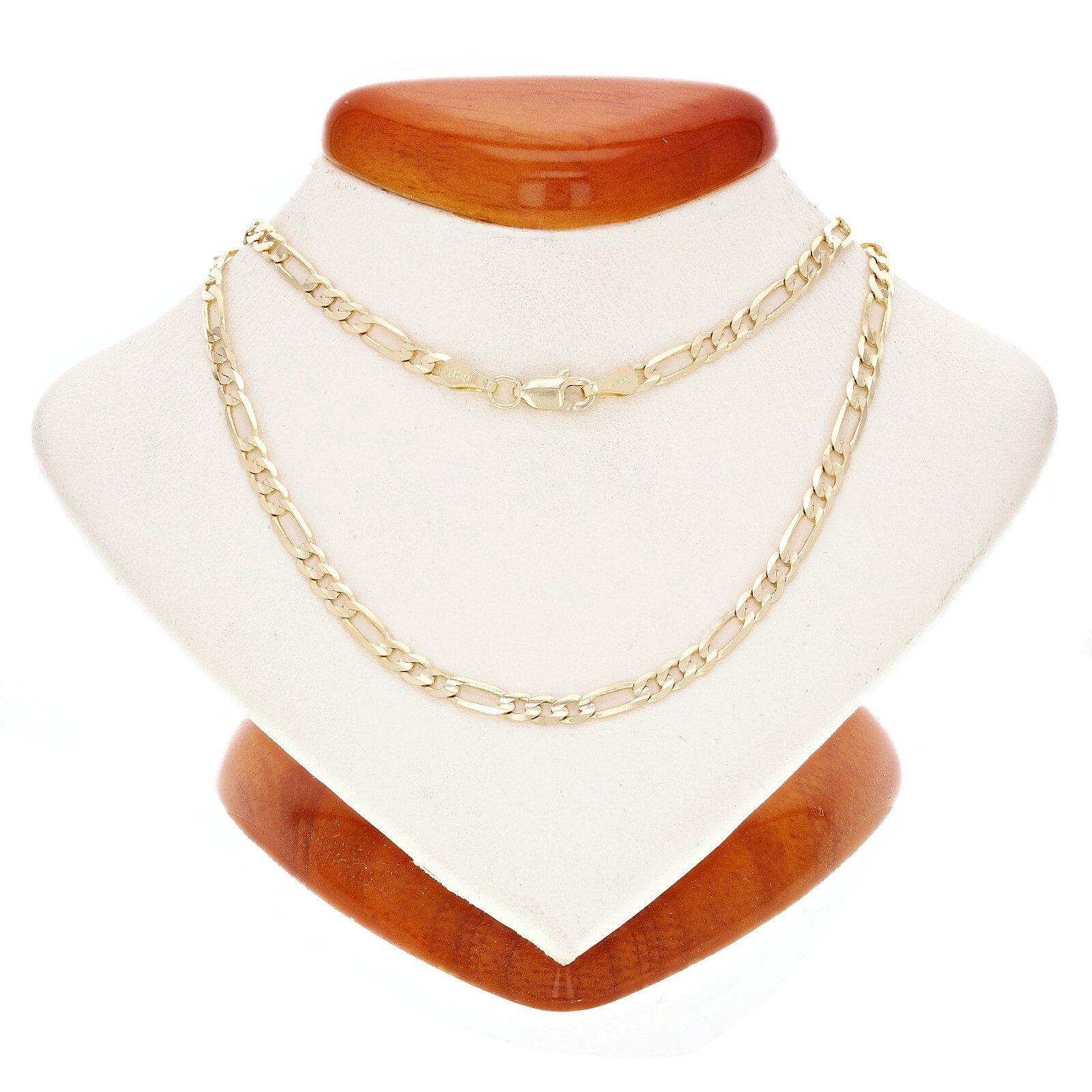 Italian 14k Yellow Gold Solid Figaro Chain Necklace 18″ 2.3mm 4.3 grams