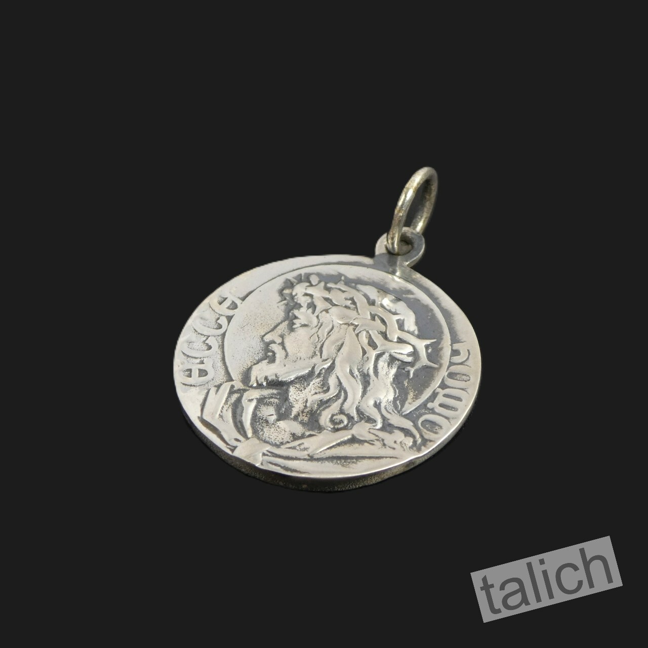 Solid 925 Sterling Silver Jesus Christ Virgin Mary Double Sided Amulet Pendant