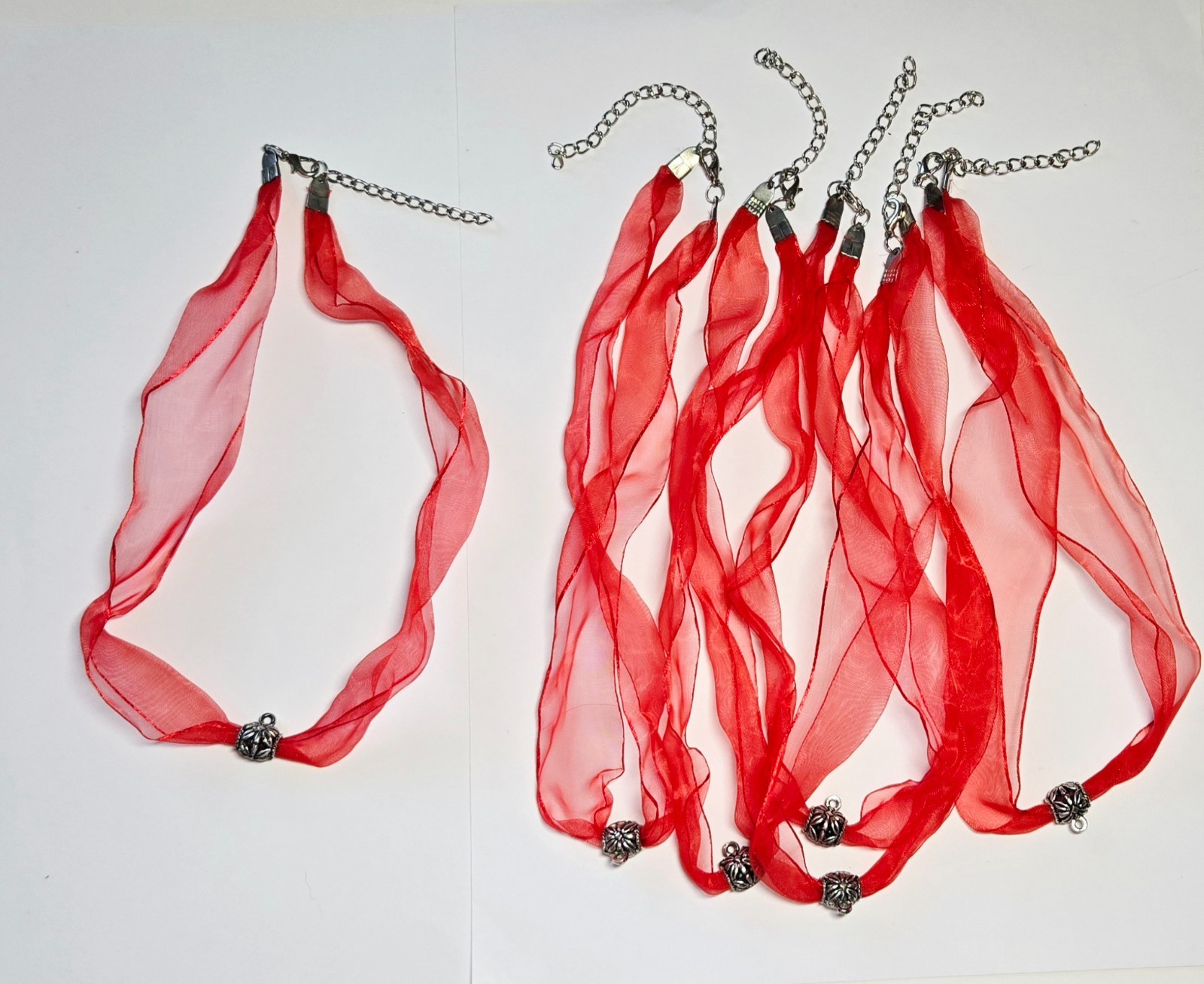 Necklace Cord Simple Sheer Ribbon Jewelry Making Multi Cord 18″ 50 pcs