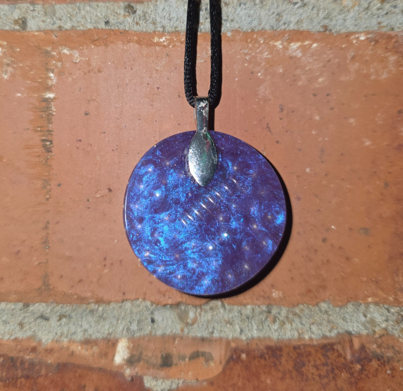 Flourite Orgonite Orgone Energy Pendant Necklace Purple Spiritual Tool Protect