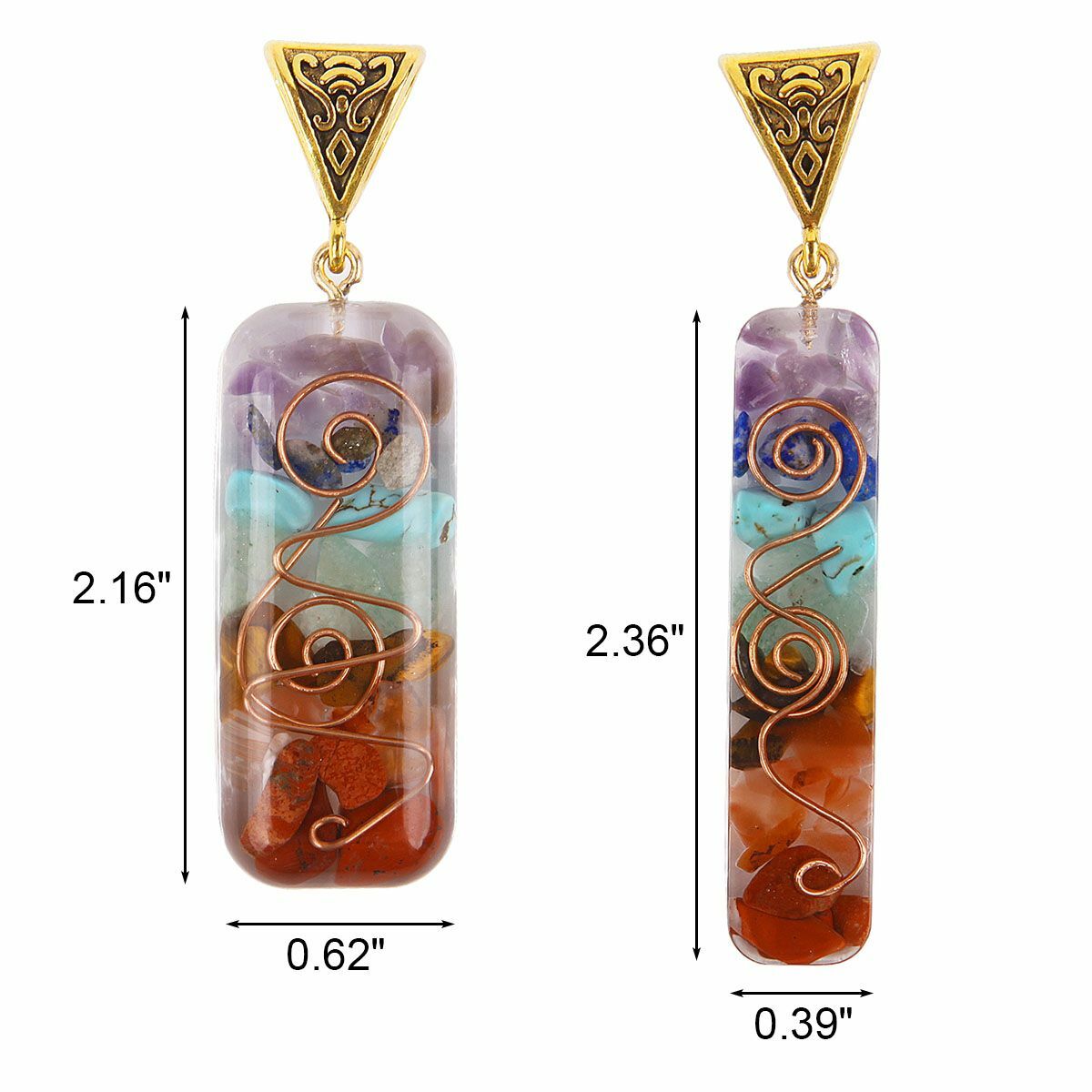 7 Chakra Natural Stone Energy Pendant Necklace Yoga Reiki Healing Amulet Gifts