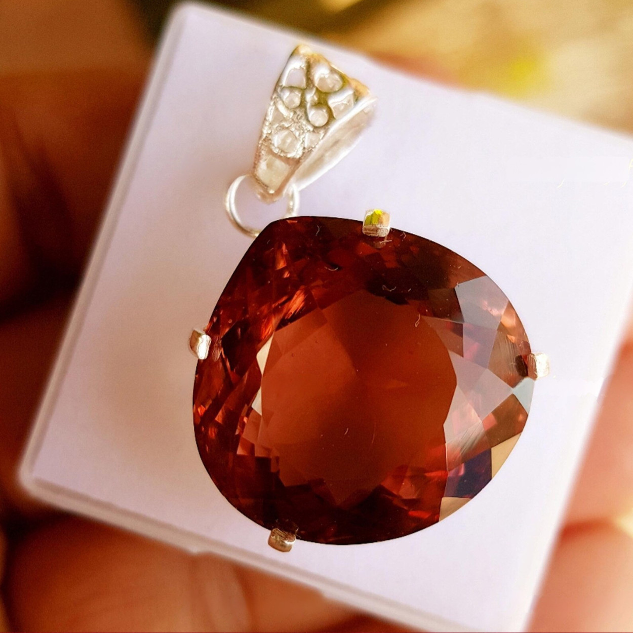 70+ Ct Lab Created Color Change Alexandrite Heart Cut 925 Silver Pendant