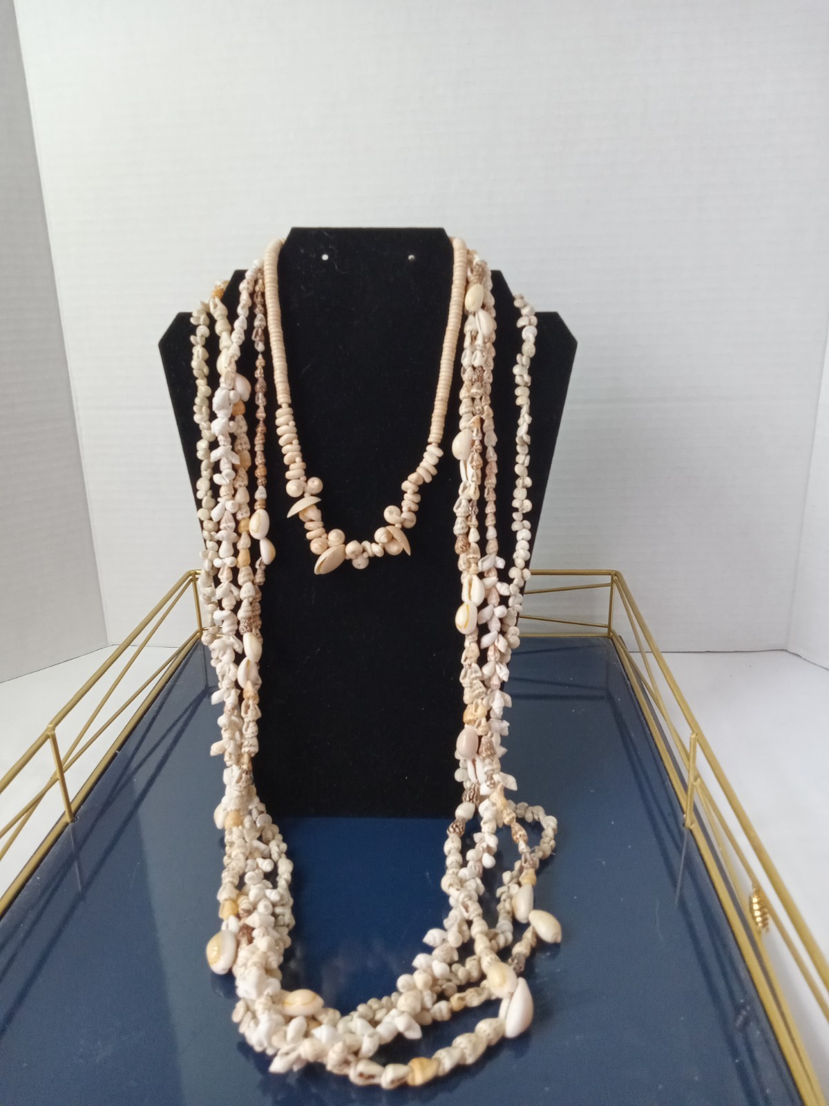 5-piece Lot Shell Necklaces Featuring Cowrie Shell and Puka Shells