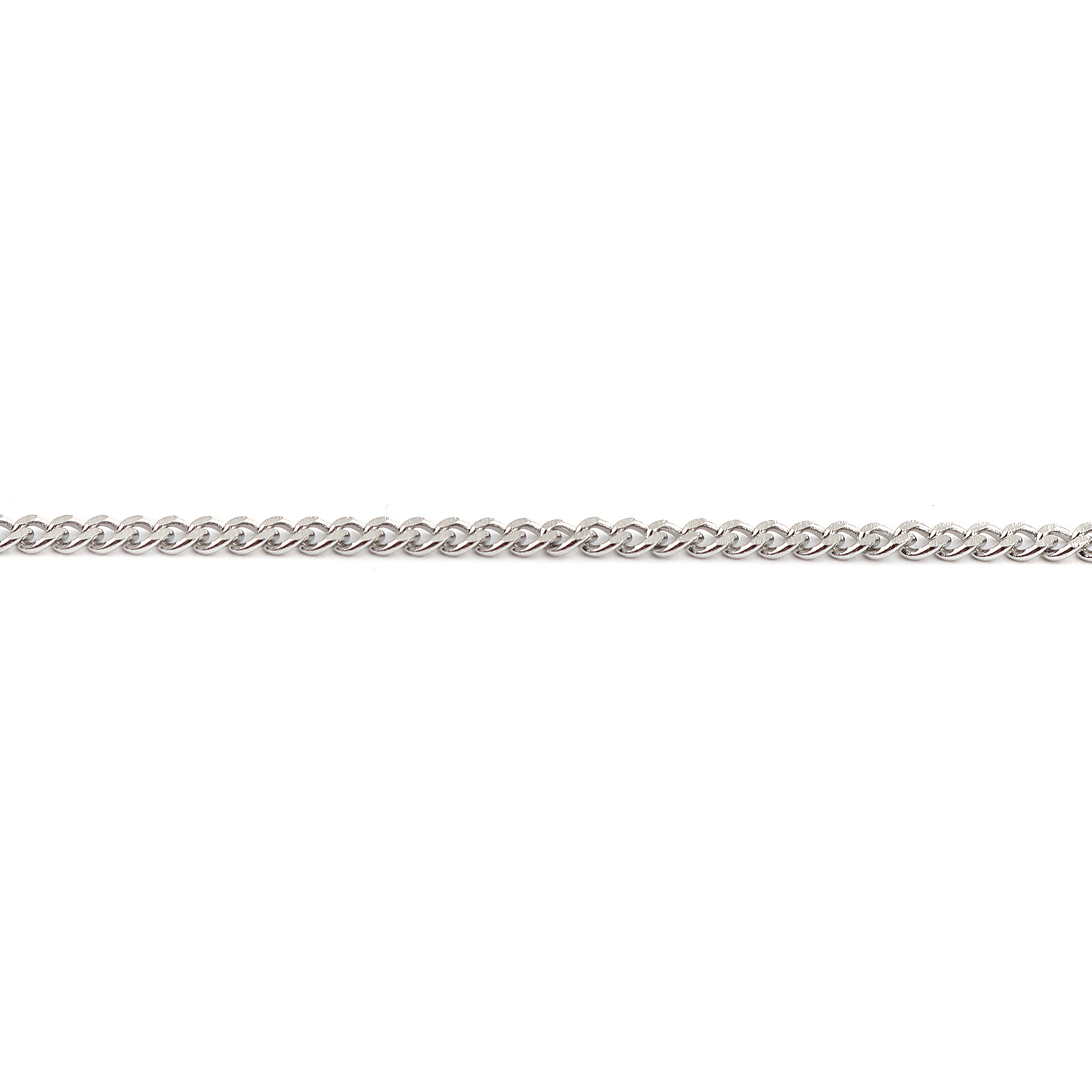 Stainless Steel Link Curb Chain Necklace Silver Tone 2.2 mm 60cm(23 5/8″) long
