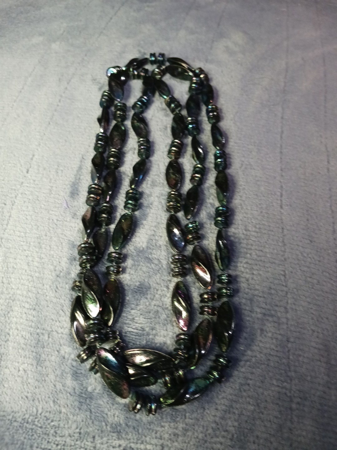 This 48″ Necklace Is A Beauty. 1″ Shiny Sparkly Unique Beads & Matching Spacers.