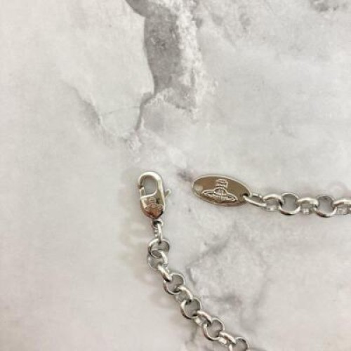 【In Box/Drawstring】Vivienne Westwood Medium Orb Necklace Pink Silver Top 6.5cm