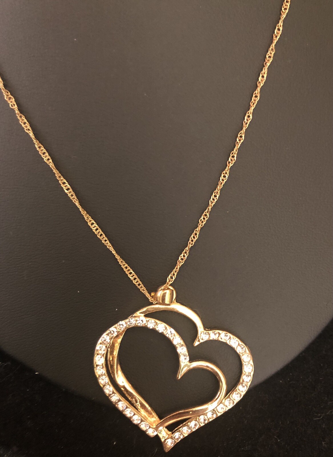 Modern Heart Pendant Necklace Costume Jewelry 8375 GO2.4D23