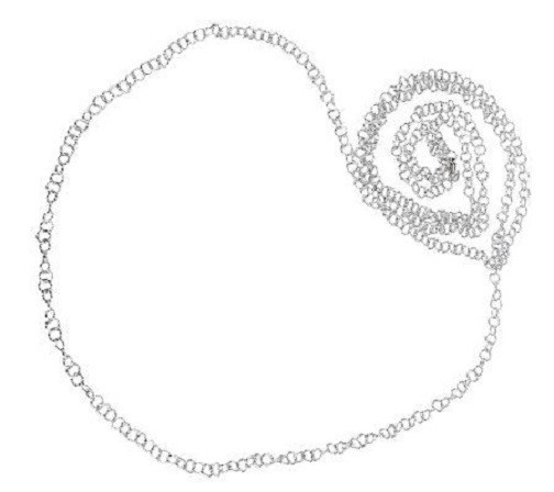 QVC Steel by Design 72″ Extra Long Round Twisted Sparkle Rolo Chain Necklace