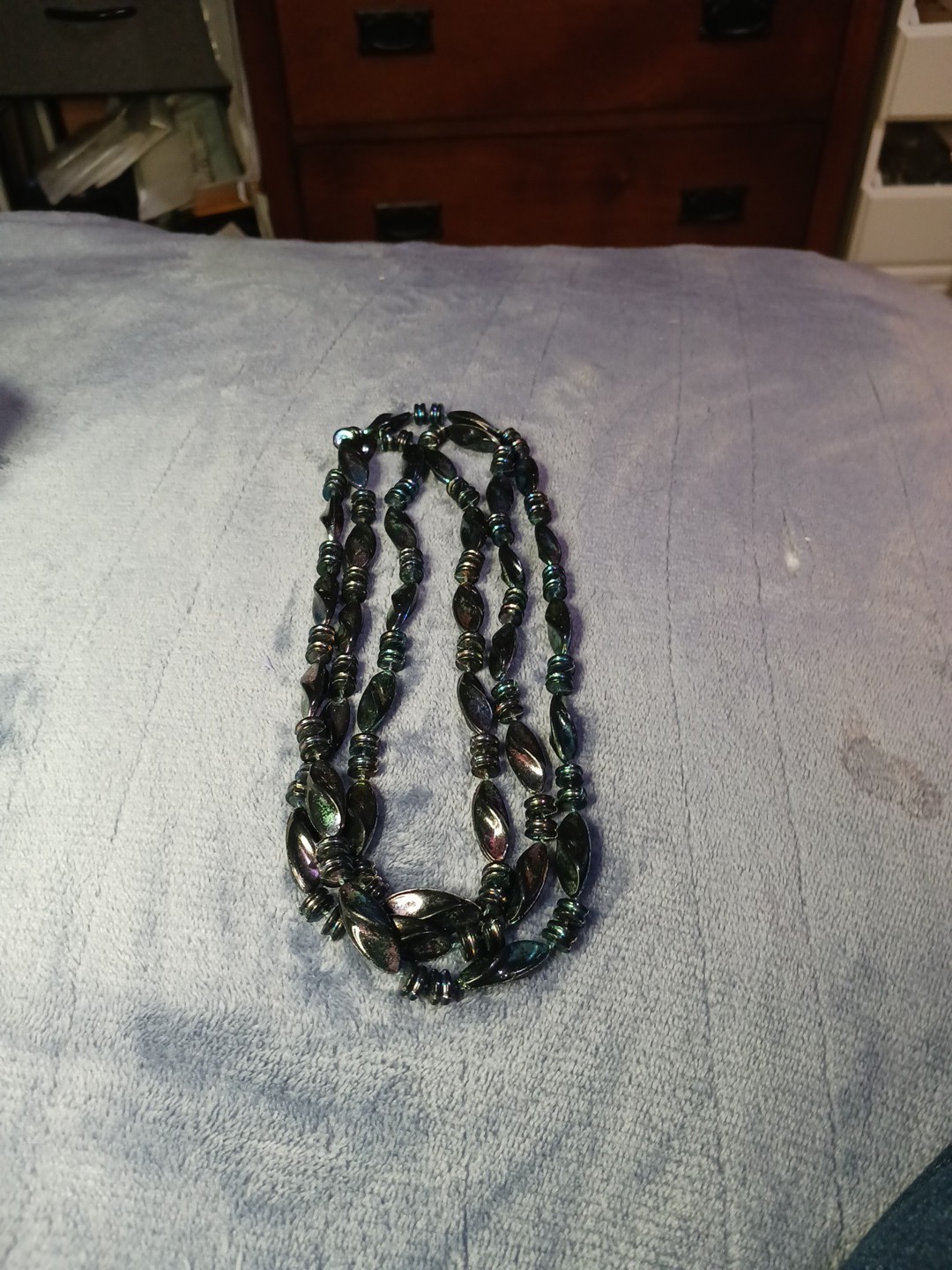 This 48″ Necklace Is A Beauty. 1″ Shiny Sparkly Unique Beads & Matching Spacers.