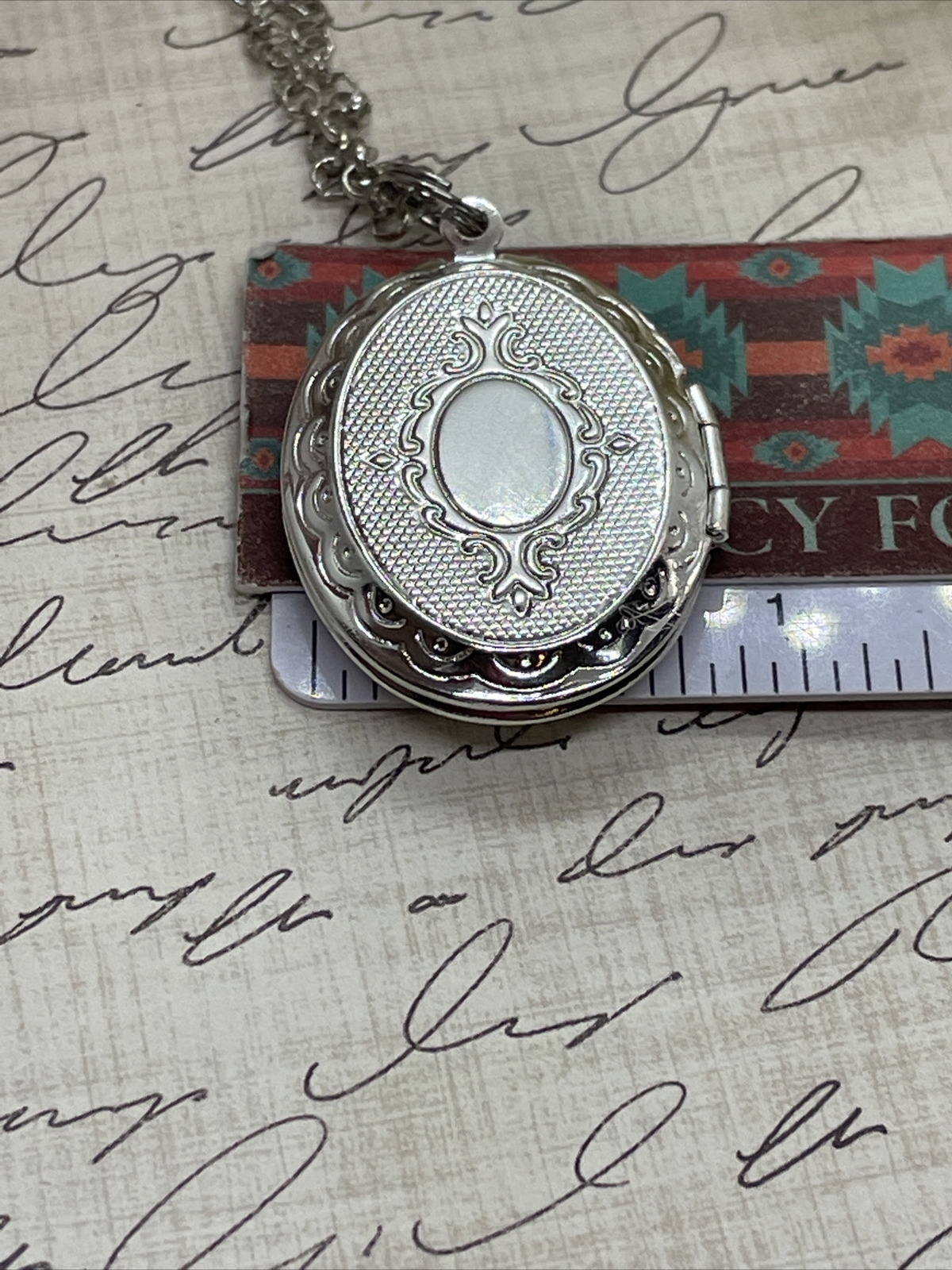 Pink Frosted Tulip Silver Photo Locket Necklace Bridal Gift Mom Wife Anniversary