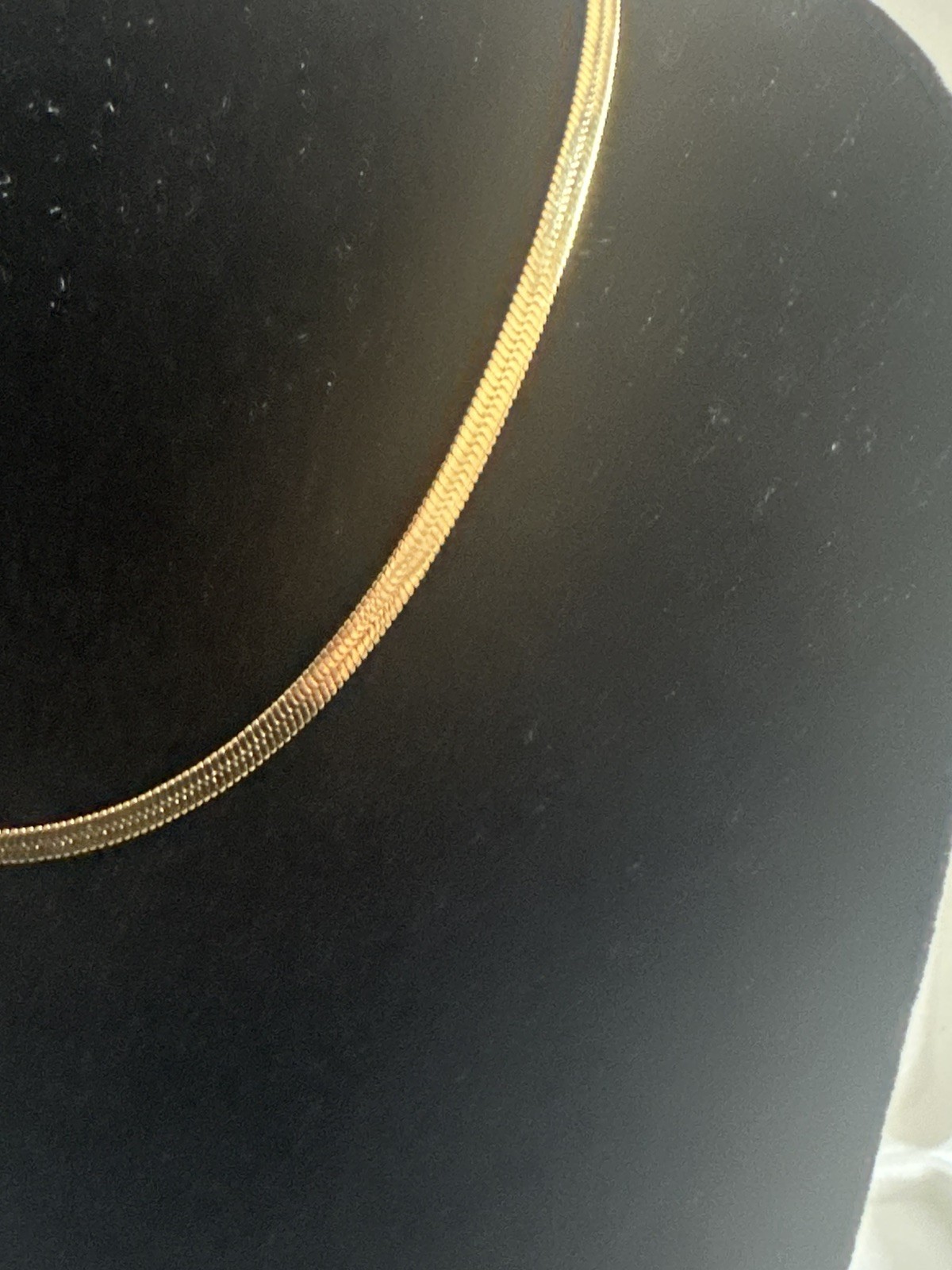 S. steel Beautiful Gold Tone Herringbone Chain Necklace Jewelry