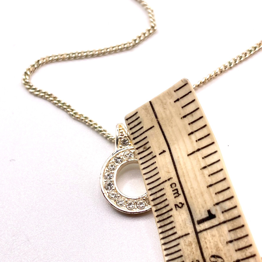 Pilgrim pendant charm necklace silver tone metal 46cm adjustable sparkly Danish