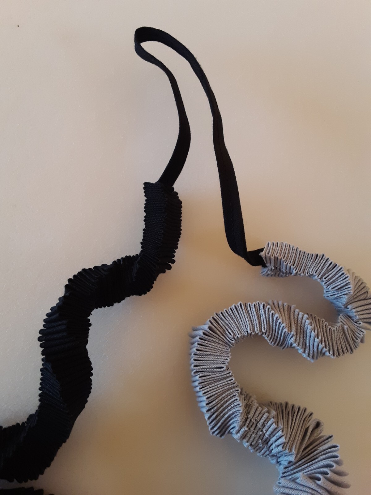 Sol Marisco Cotton Pleated Fabric Black Gray Necklace