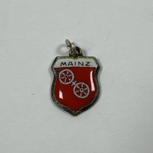 Mainz Germany 800 Silver Enamel Shield Travel Souvenir Charm Fritz REU