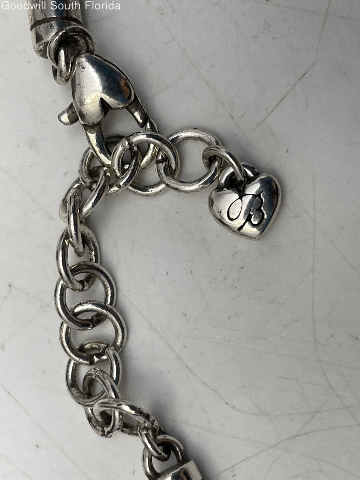 Brighton Silver Black Engraved Pendant Braided Cord Necklace Adjustable Clasp