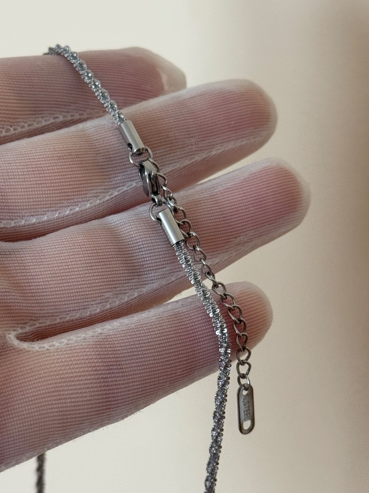 Sparkle Stainless Steel Chain Necklace ( 19” + 2”(extension) )