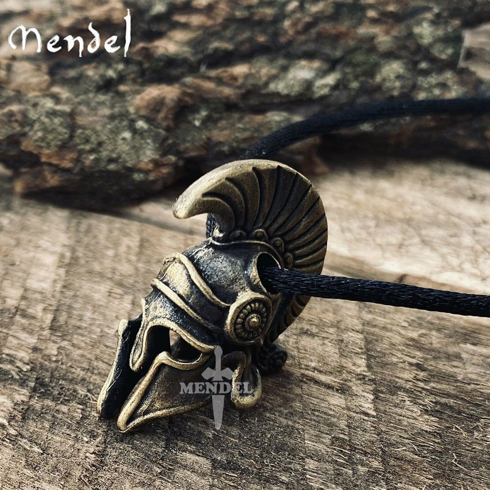 MENDEL Cool Mens Copper Ancient Roman Spartan Helmet Pendant Necklace For Men