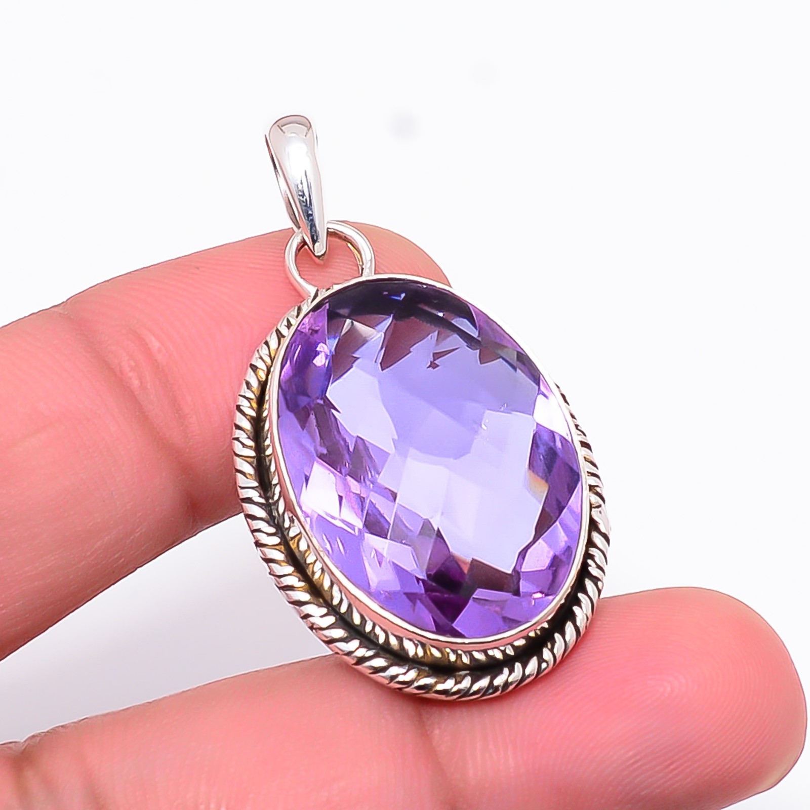 Colour Changing Alexandrite Handmade 925 Sterling Silver Pendant 1.56″ P43