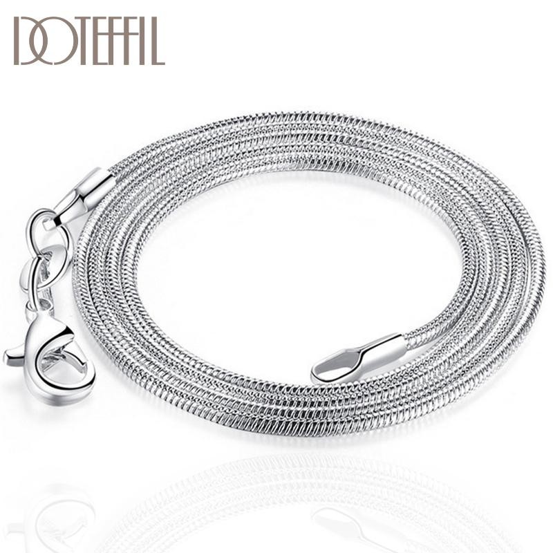 Doteffil 925 Sterling Silver 5/10pcs/lot 16/18/20/22/24/26/28/30 Inch 1.2mm Snak