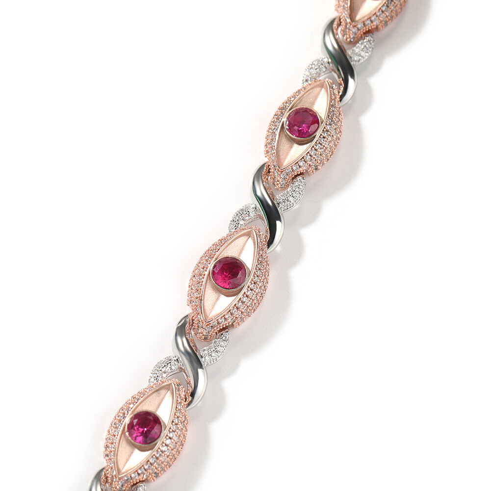 13mm Hip Hop Red Eye Cuban Chain Necklace Bracelets 8 Shape 5A Zircon Jewelry