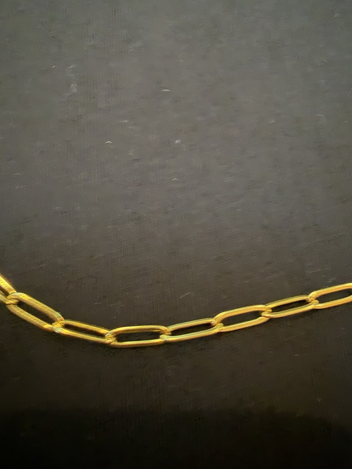 Gold Tone Oval Link Chain Necklace – Adjustable Spring Ring Clasp, No Stone
