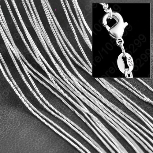 Wholesale 10pcs 925 Sterling Solid Silver 1mm 16inch -30inch Rolo Chain Necklace