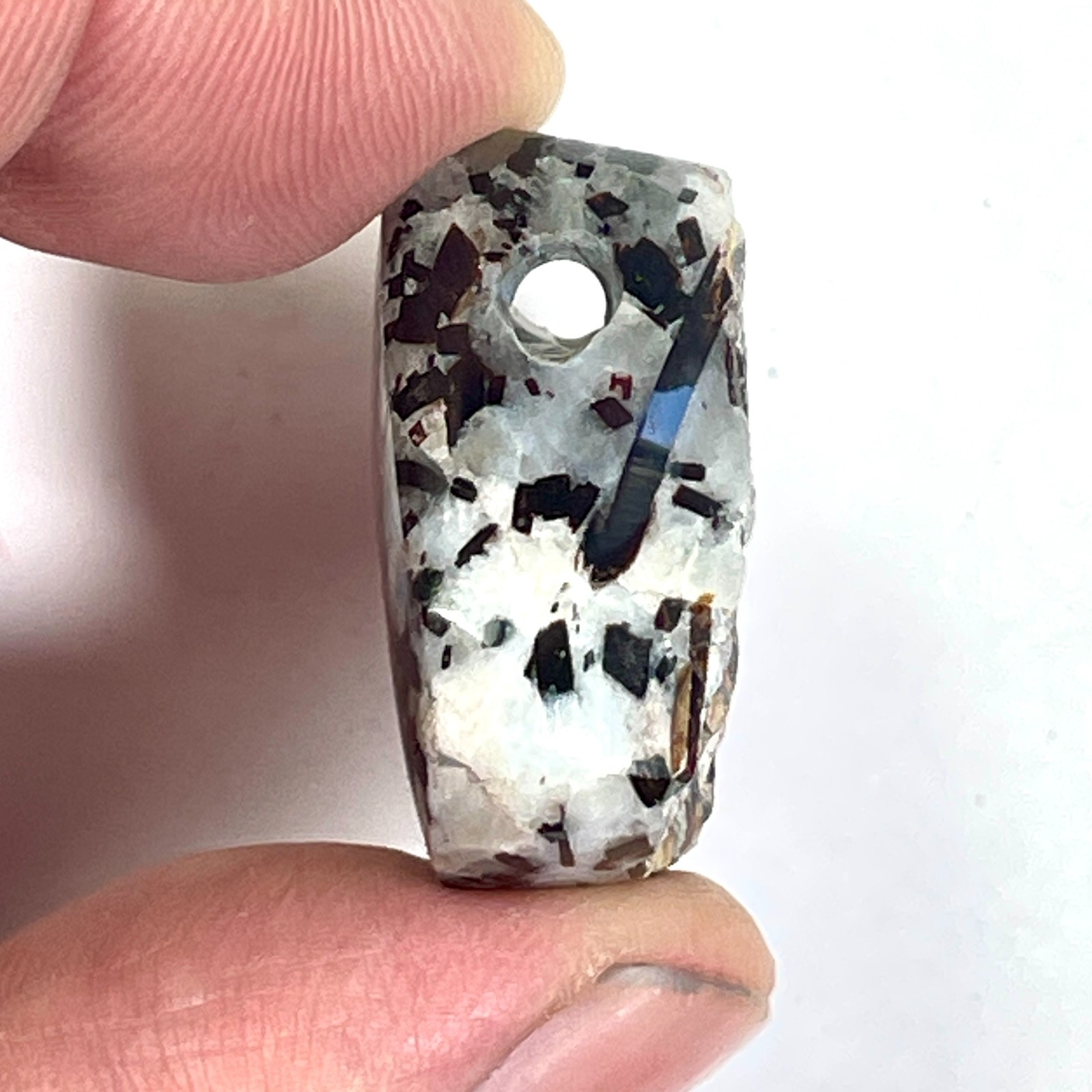 DVH Astrophyllite Fireworks Stone Natural Bead Pendant Russia 28x31x13mm (6808)