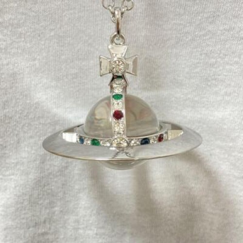 【In Box/Drawstring】Vivienne Westwood Medium Orb Necklace Silver Top 6.5cm
