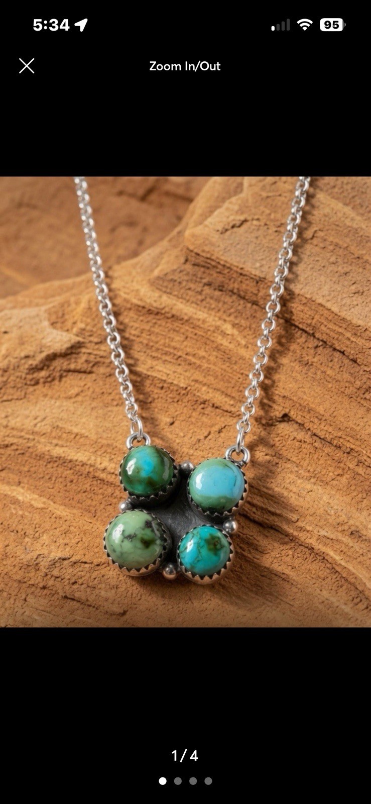 Sonoran Gold Turquoise Cluster Necklace 18” In Sterling Silver 925.