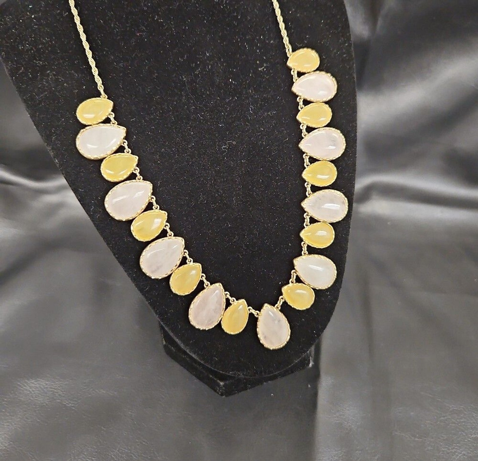 LOFT Gold Tone Necklace with Quartz Teardrops