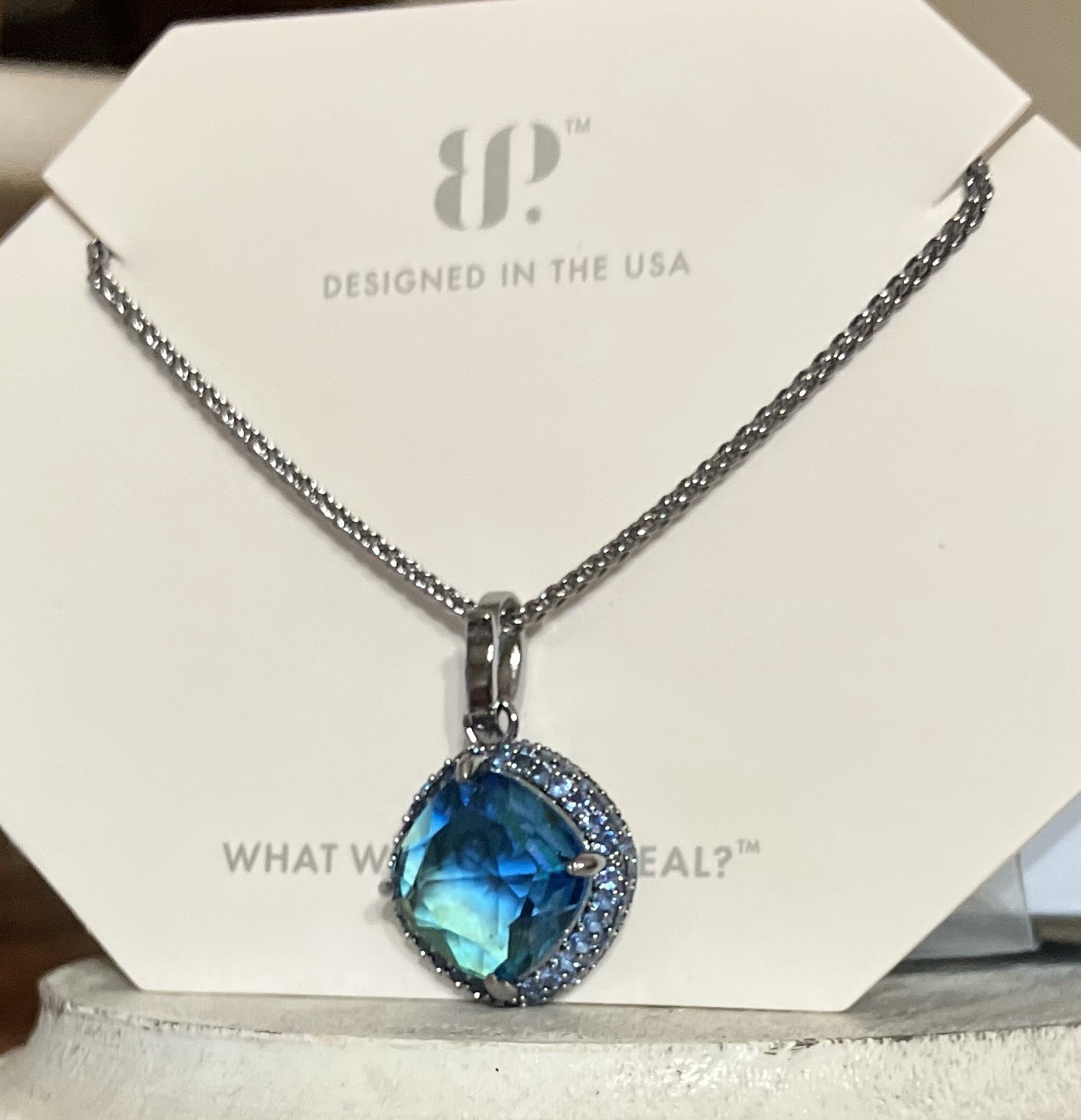 Bomb Party “The Bonjour” Azure Blue Bi Color Tourmaline OG Necklace Hema NK42333