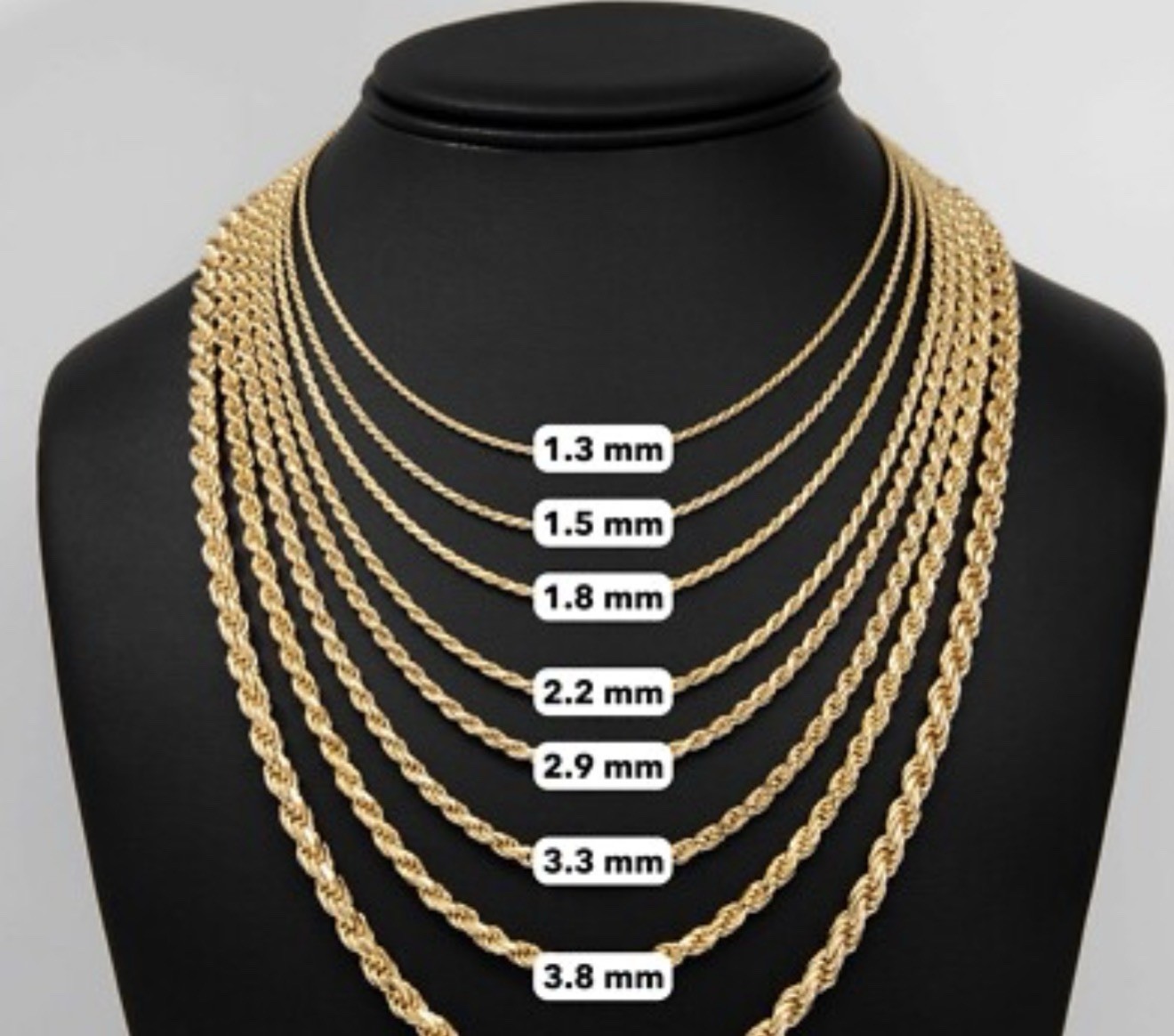 Rope Chain Solid 14kt Yellow Gold Vintage Italian Gold 24in 3.8mm