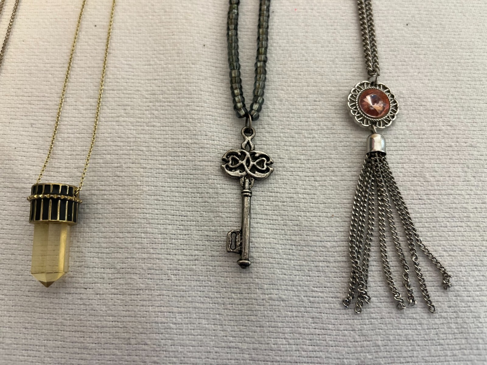 Lot of 6 Womens Necklaces Jewelry Pendants Chain Key Margarita Glass