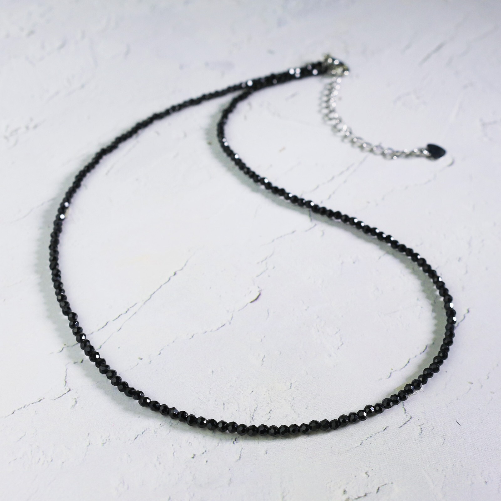 Minimalist Obsidian Choker 2mm Beaded Delicate Necklace Healing Chakra Necklace