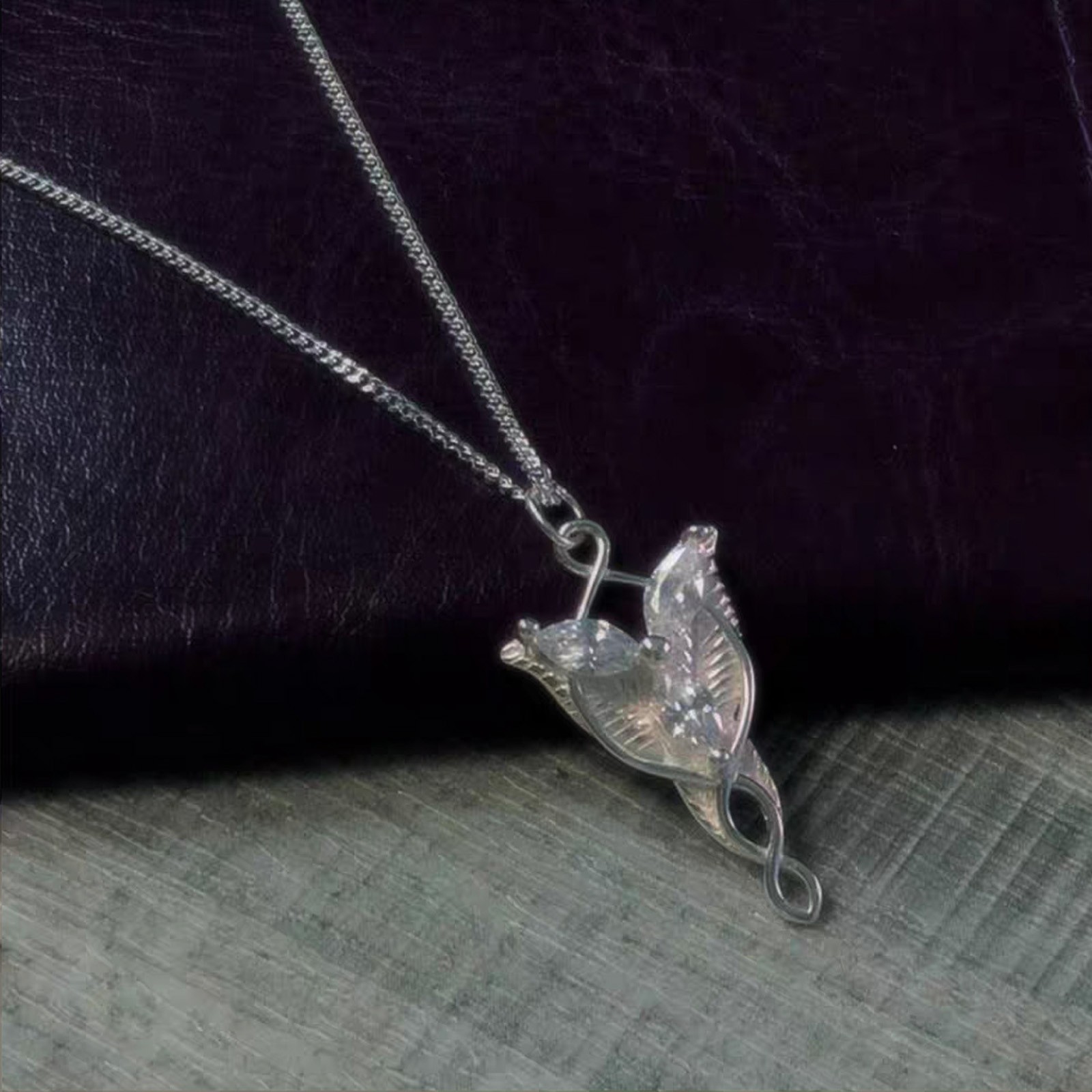 LOTR Arwen Evenstar Zircon 925 Sterling Silver Fine Pendant Necklace Ladies Gift