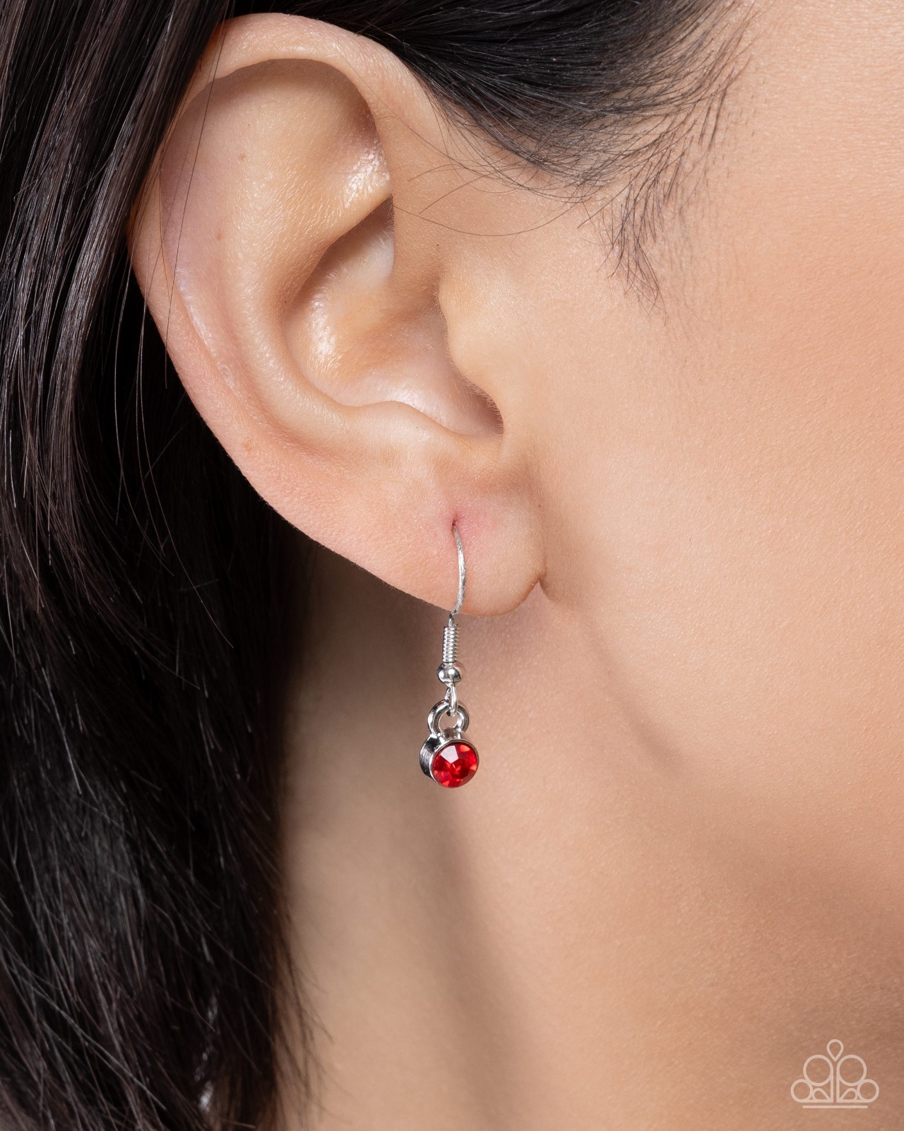 Paparazzi Cherry Condition – Red – Red Rhinestones -Green Gem Leaves – Necklace