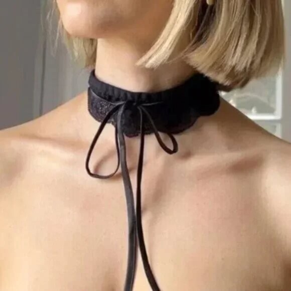NWT HAH All Choked Up Rose Pink Lace Choker Y2K Coquette Feminine Dainty MEDIUM