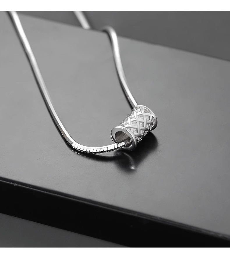 Silver 316 Stainless Snake Chain Necklace Woven Minimal Men Jewelry