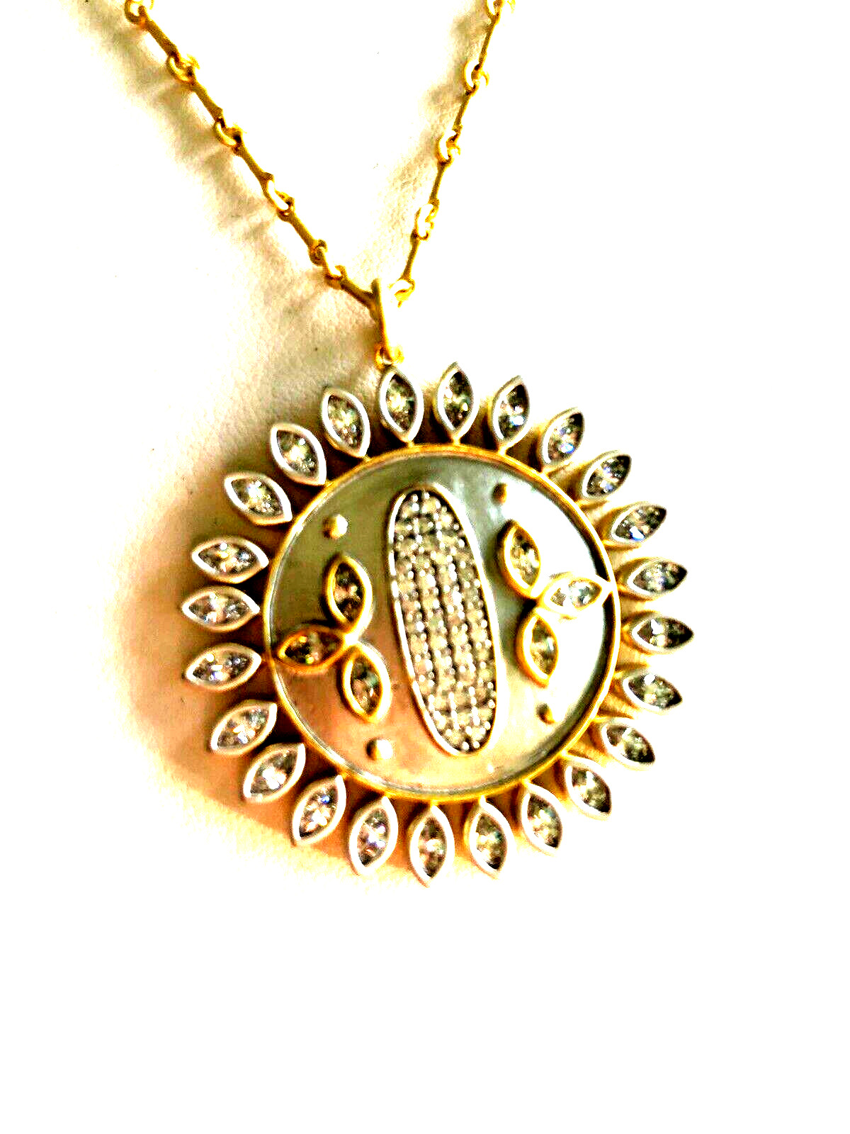 FREIDA ROTHMAN STERLING SILVER & 14K GOLD PLTD CUBIC ZIRCONIA NECKLACE (M5075-62