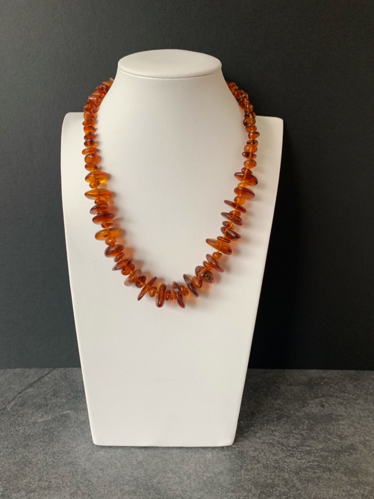 Genuine Baltic Amber Necklace 6-19mm x 20″, Amber Screw Type Clasp, Necklace 69