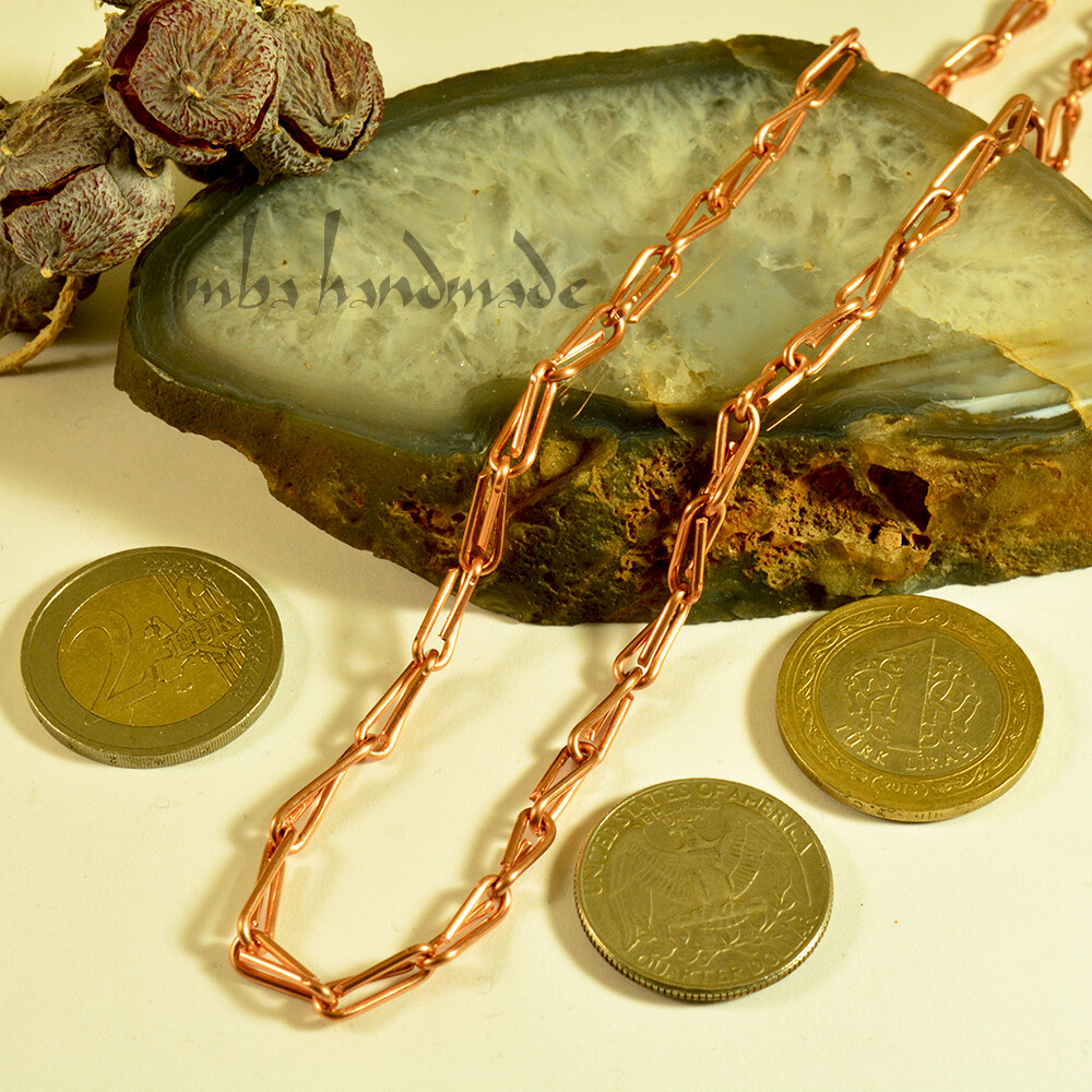 Handmade Pure Copper Chain Lenght 16”-18”-20”-22”-24”-30” / 40 to 76 cm