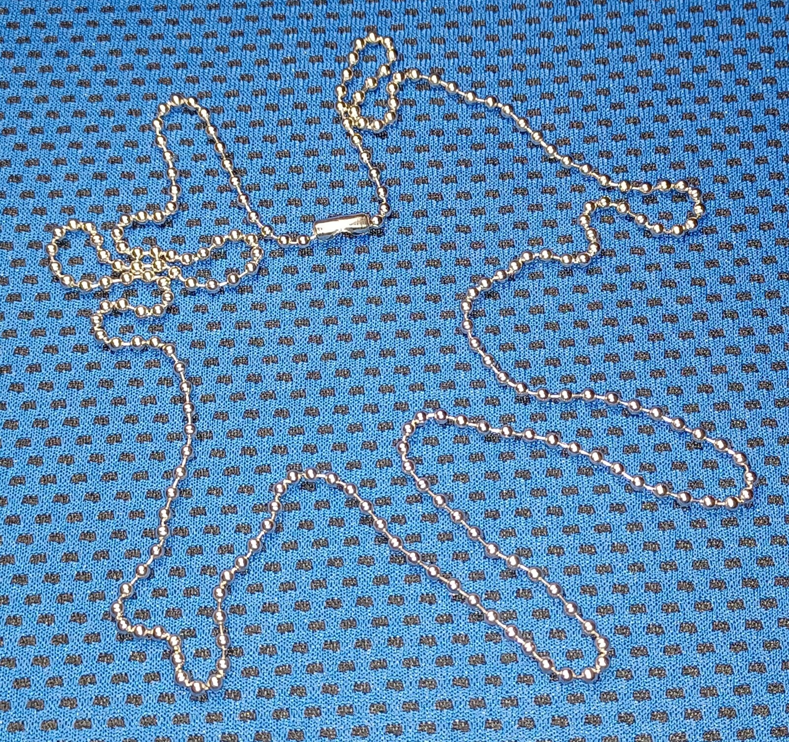 (2) 30″ Military Spec 2.4mm Ball Bead Stainless Steel Marine Army Dog Tag Chains