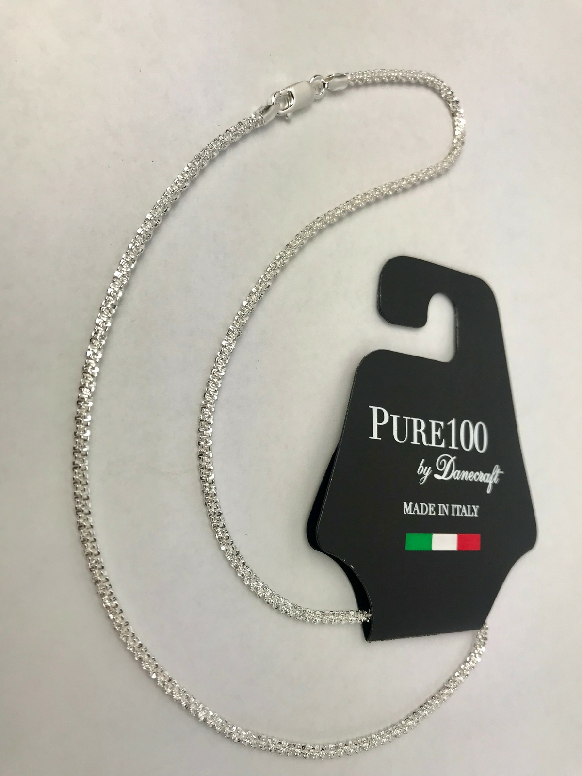 Danecraft Chain Necklace Italian Danecrafrt Fancy Rolo Silver 18 inch