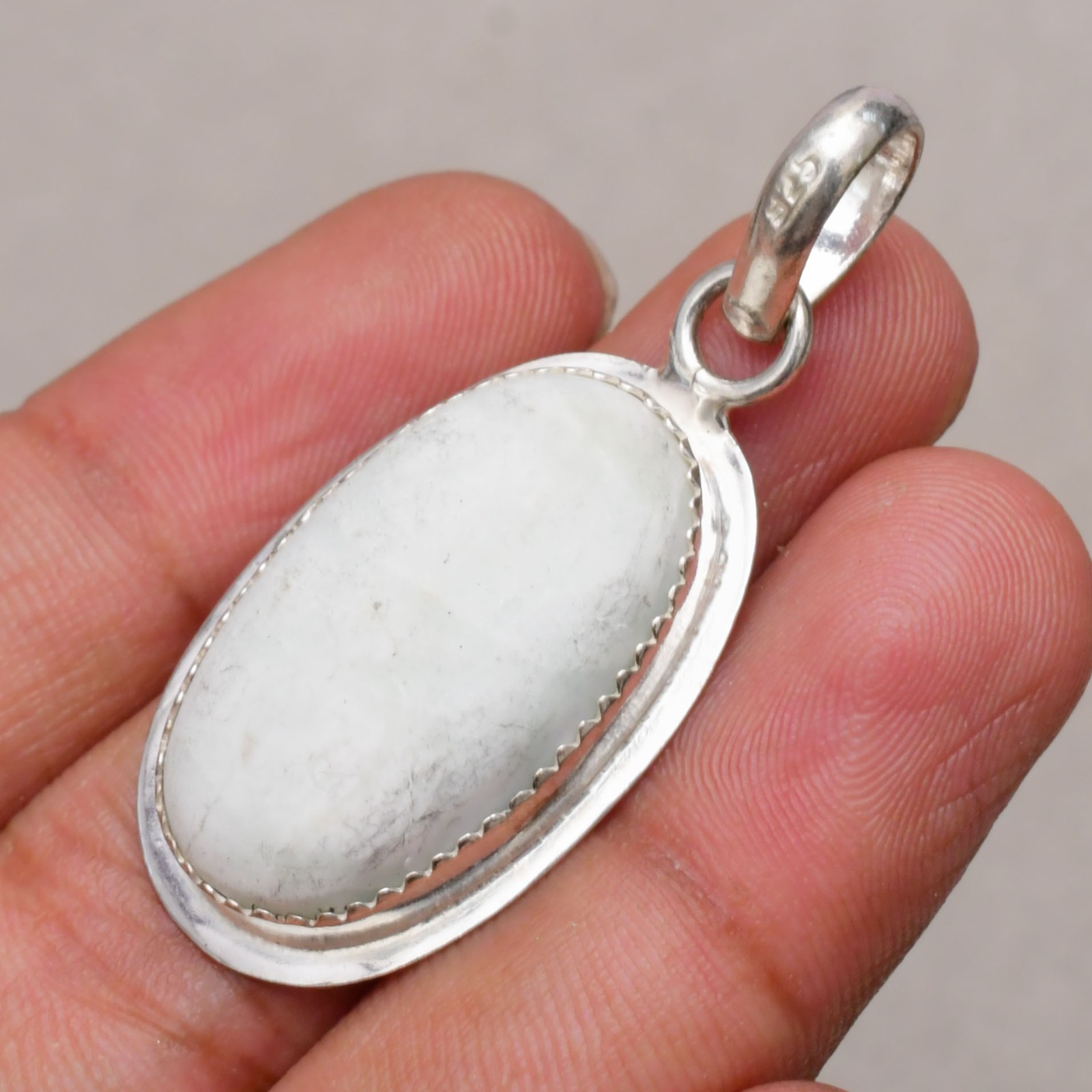 Howlite Gemstone Handmade 925 Sterling Silver Jewelry Pendant 1.69″